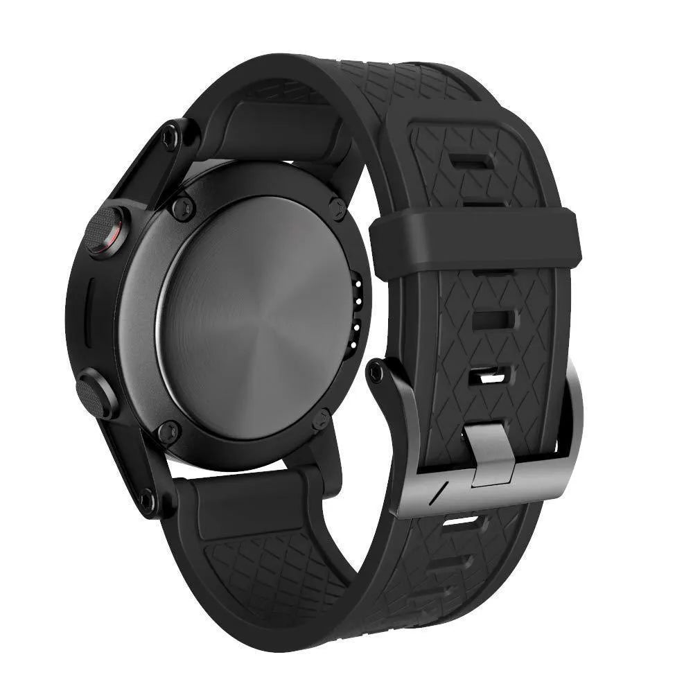 26mm wide black silicone watch strap with stainless steel button for Jiaming watches