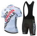 Breathable mesh cycling suit for men and women in plain colour, summer moisture-wicking top and trousers set