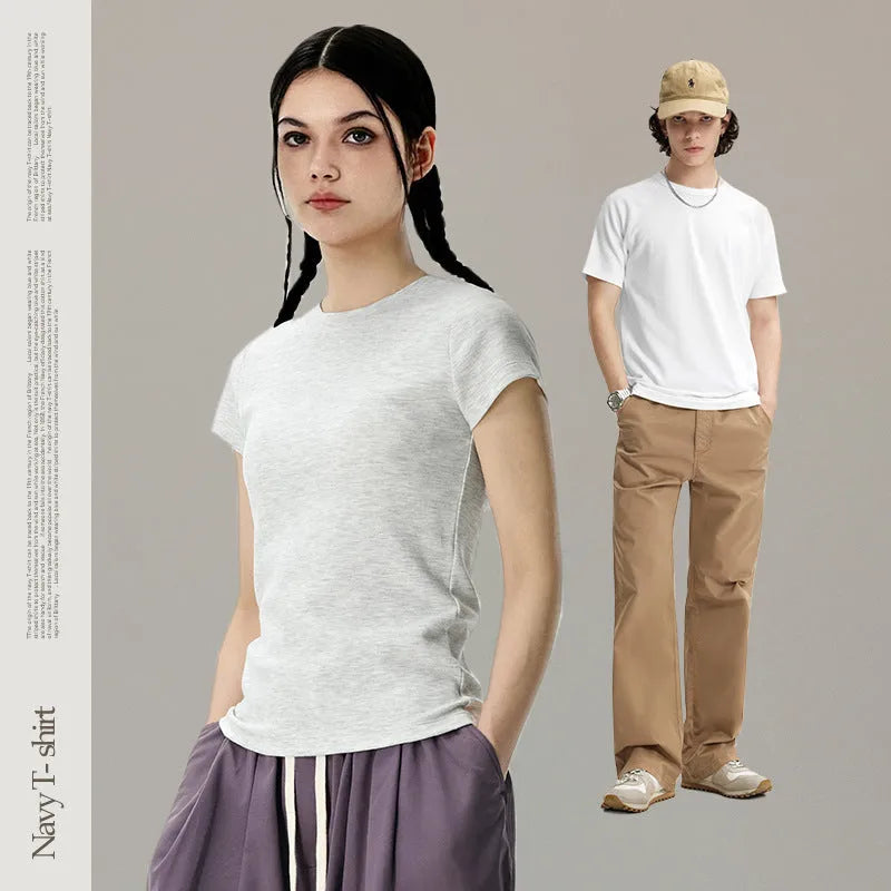Stretch fit cotton rayon spandex blend t-shirt in slim fit with vest and short sleeve style options