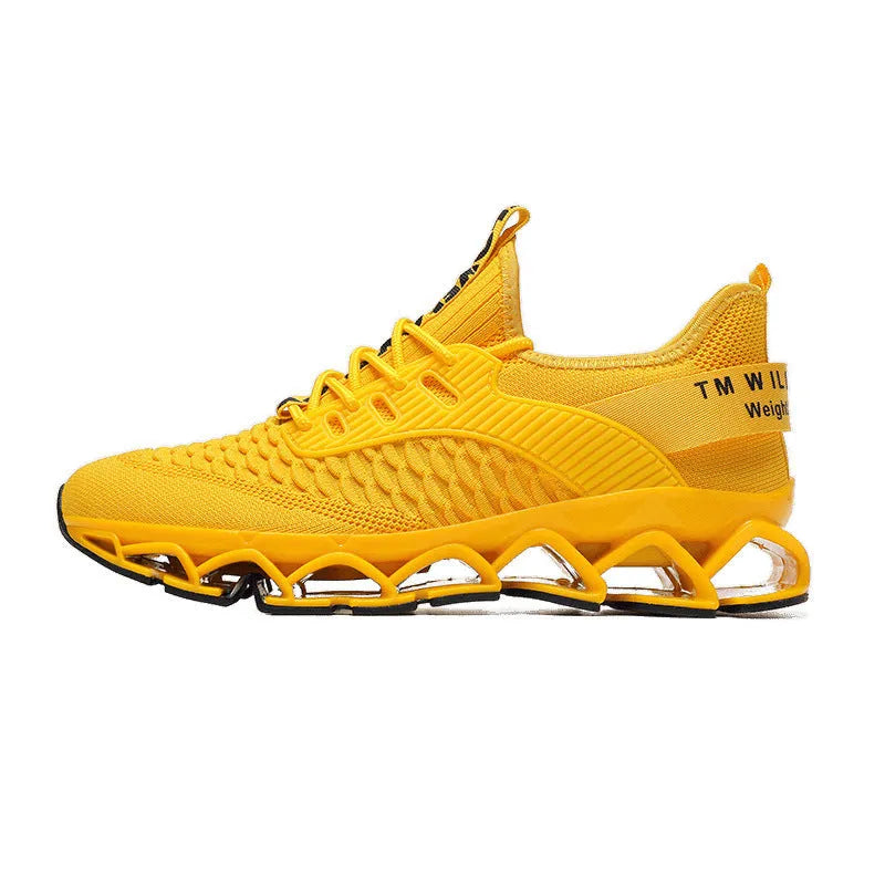 Blade sports mesh casual running shoes in solid colour with rubber sole