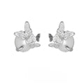 Butterfly design 925 silver ear studs in gold or white gold colour with animal zodiac elements