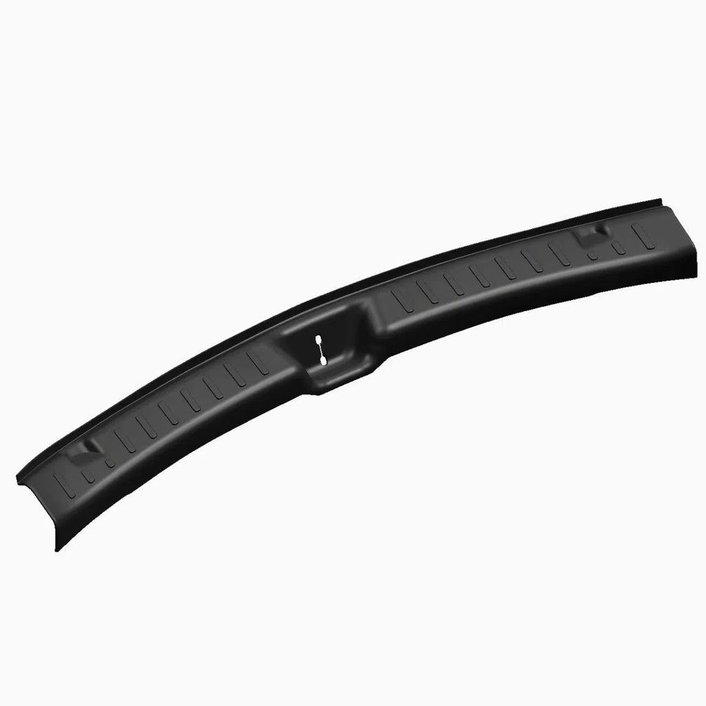 Black plastic car trunk threshold guard anti-kick pad measuring 50x15x8cm