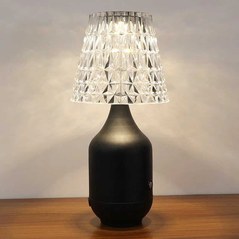 LED charging retro table lamp with USB outlet, American style, iron art plating, electrophoretic gold finish