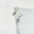 Retro fishbone necklace and earrings set with adjustable O-shaped alloy chain