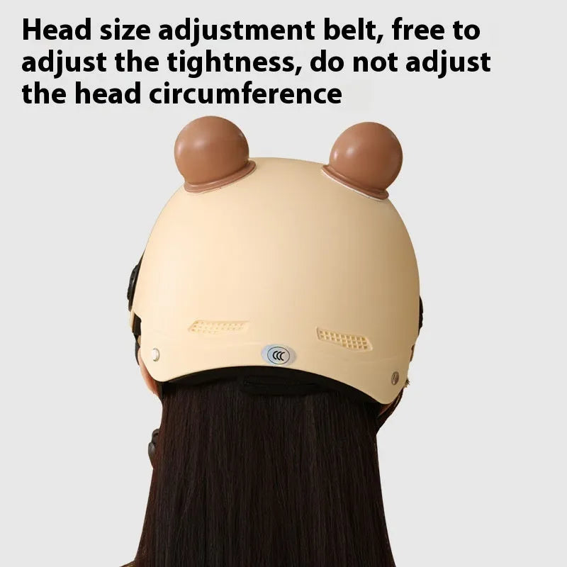 Electric bicycle helmet ABS hard shell adult commuter four seasons universal with visor in cream white