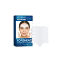 Pack of five white forehead skincare patches on non-woven fabric