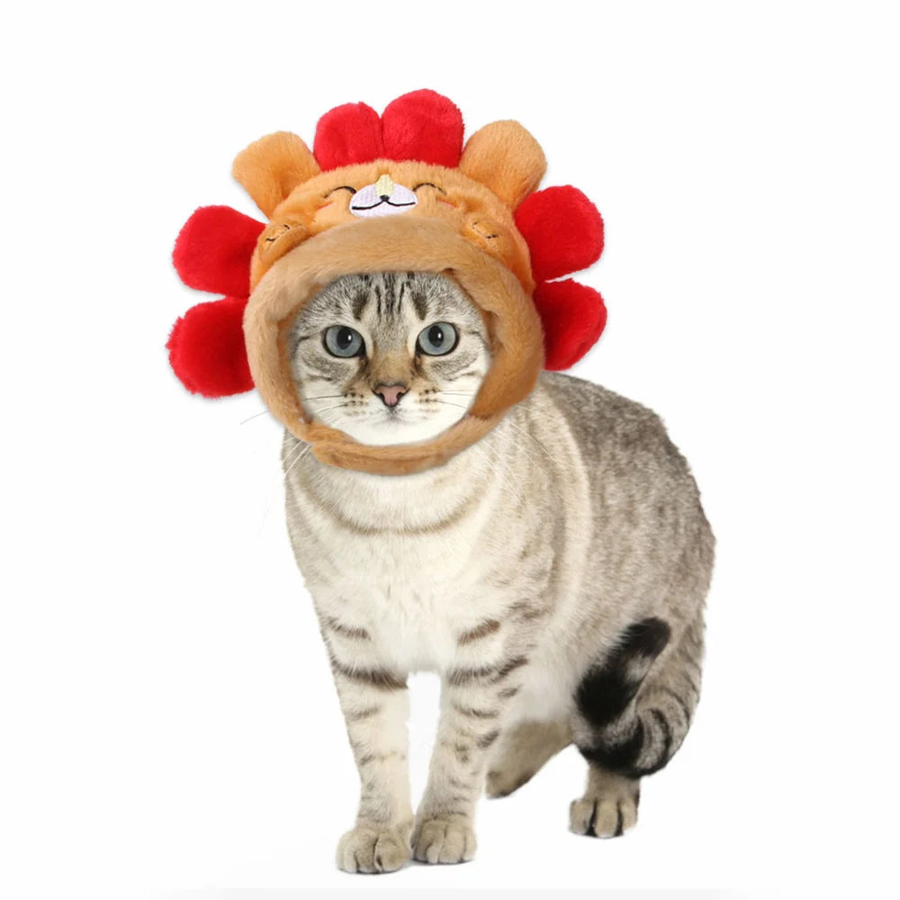 Cartoon-style cloth hat for cats in various designs, perfect for warmth and style