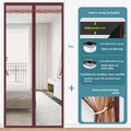 Self-priming velcro door curtain in striped coffee colour for household partition use