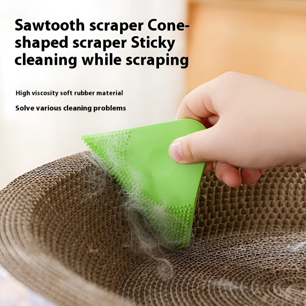 A PTE pet hair scraper brush tool for grooming pets and removing fur from fabrics.
