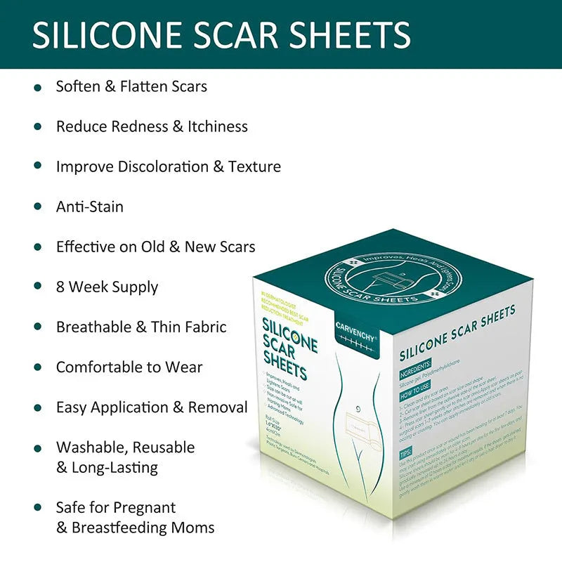 Silicone scar tape roll with pomegranate and glycerin, 3 metre length, standard specification