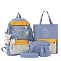 Lightweight large capacity student backpack in nylon, showing curved shoulder straps and solid colour options.