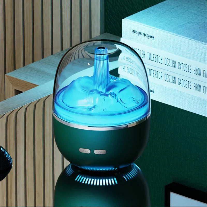 Soothing ultrasonic aroma humidifier with color-changing LED lights, designed to improve air quality and create a relaxing atmosphere in your home or office