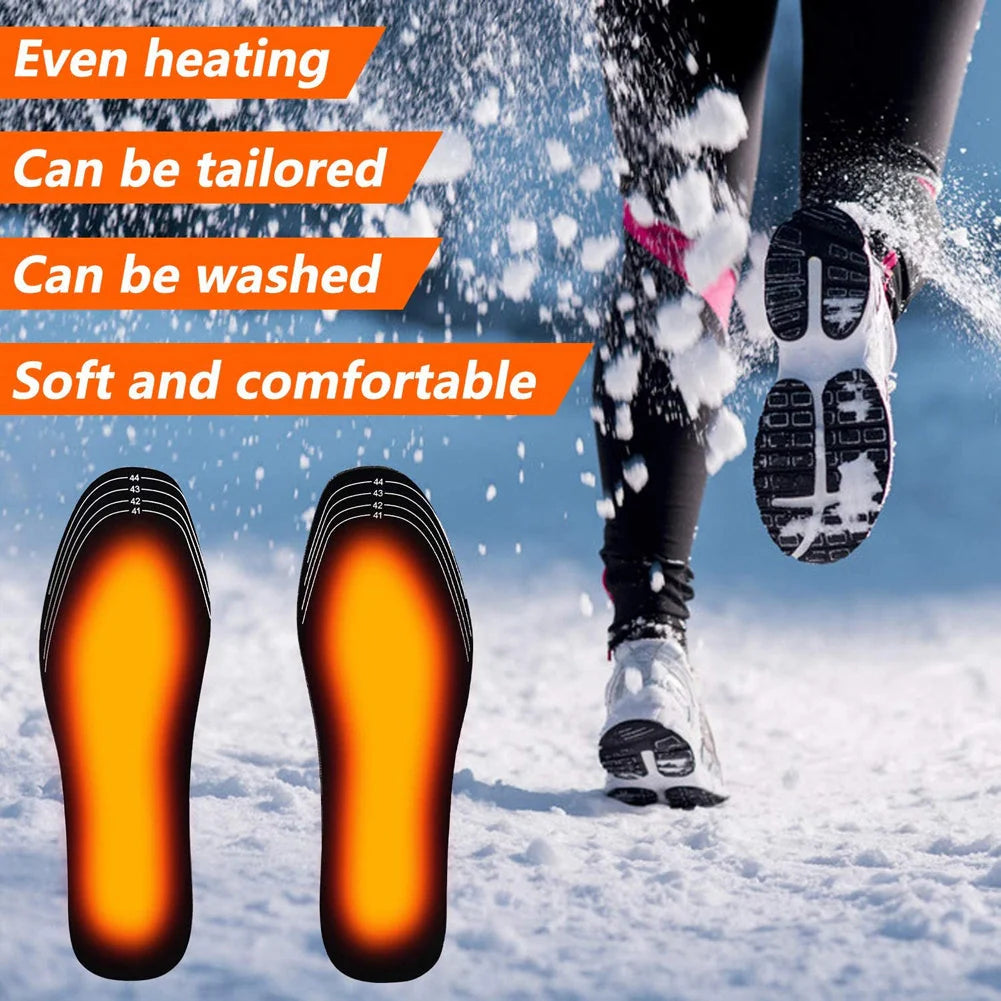 USB heated insoles for winter warmth in boots and sneakers, adjustable heat settings