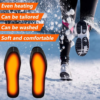 USB heated insoles for winter warmth in boots and sneakers, adjustable heat settings