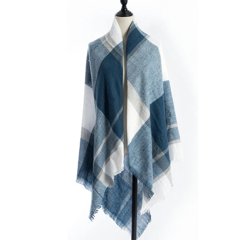 Women's double-sided Qicaigei scarf shawl in imitation cashmere, 140x140cm