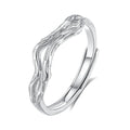 S925 sterling silver love ring with fluorescent design, adjustable opening, flower and leaf shape, simple style for women and men