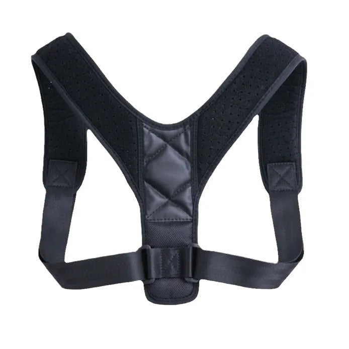 Adjustable nylon posture correction belt for back and shoulder support.