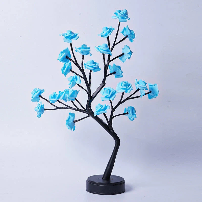 Elegant USB-powered flower lamp with detailed 3D rose design, providing warm, ambient lighting for any room