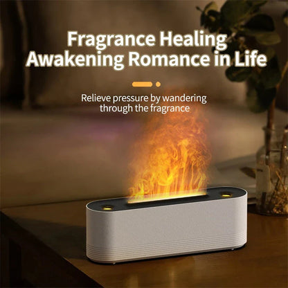 Soothing ultrasonic aroma diffuser with mood lighting, created to enhance relaxation and well-being in home or office settings.