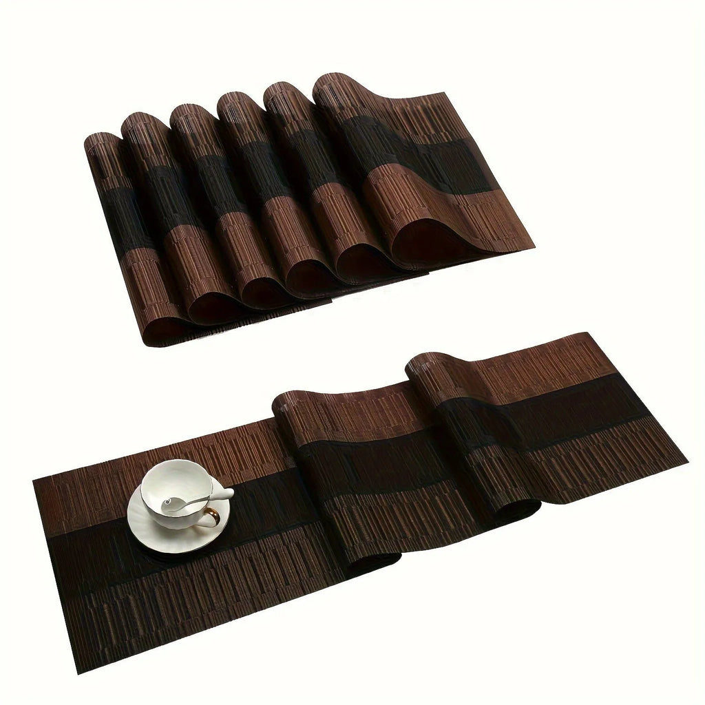 PVC non-slip kitchen sink mat in modern design with gradient bamboo colour options