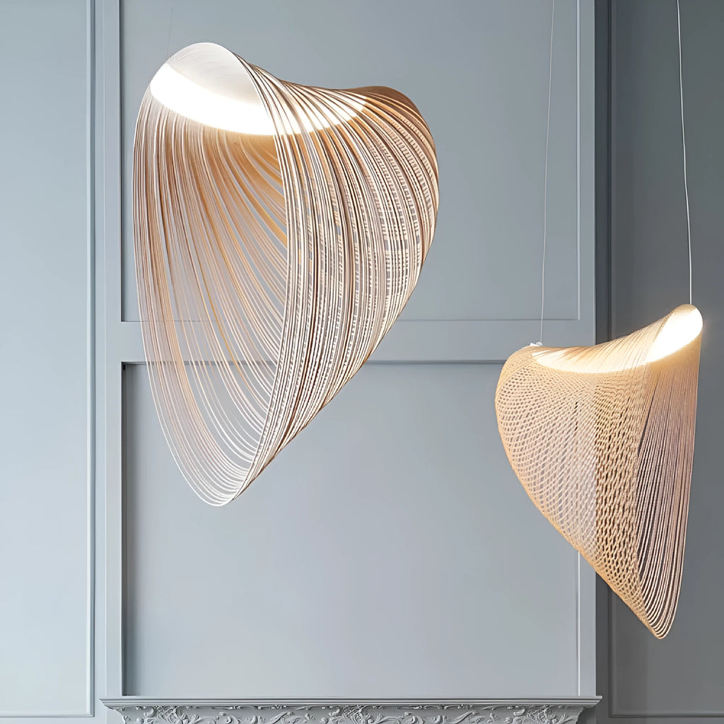 Nordic wooden LED chandelier with PMMA lampshade for dining room or bar table