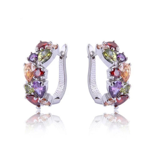 Diamond Crystal Zircon Ear Clip Affordable Luxury Earrings in various colours