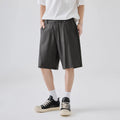 Men's lyocell cotton blend casual shorts in apricot colour with loose fit and micro elastic fabric
