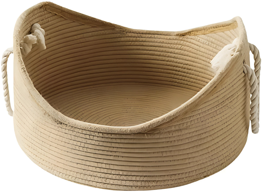 Wicker cat bed basket with integrated scratching board in two size options