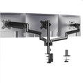 Black aluminium alloy three-arm gas spring monitor mount for 13-27 inch screens