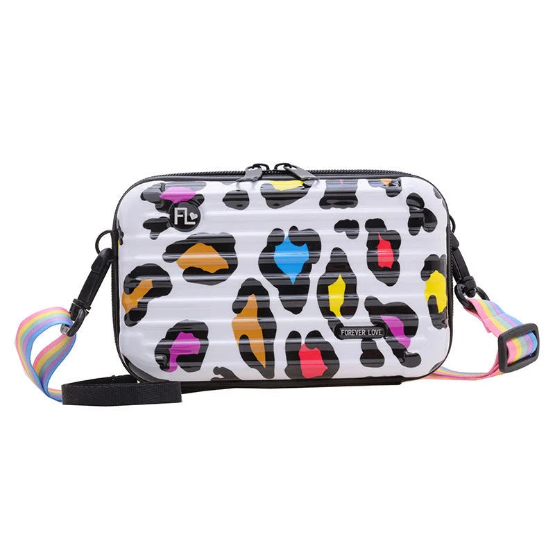 Geometric pattern PVC one-shoulder bag with adjustable strap