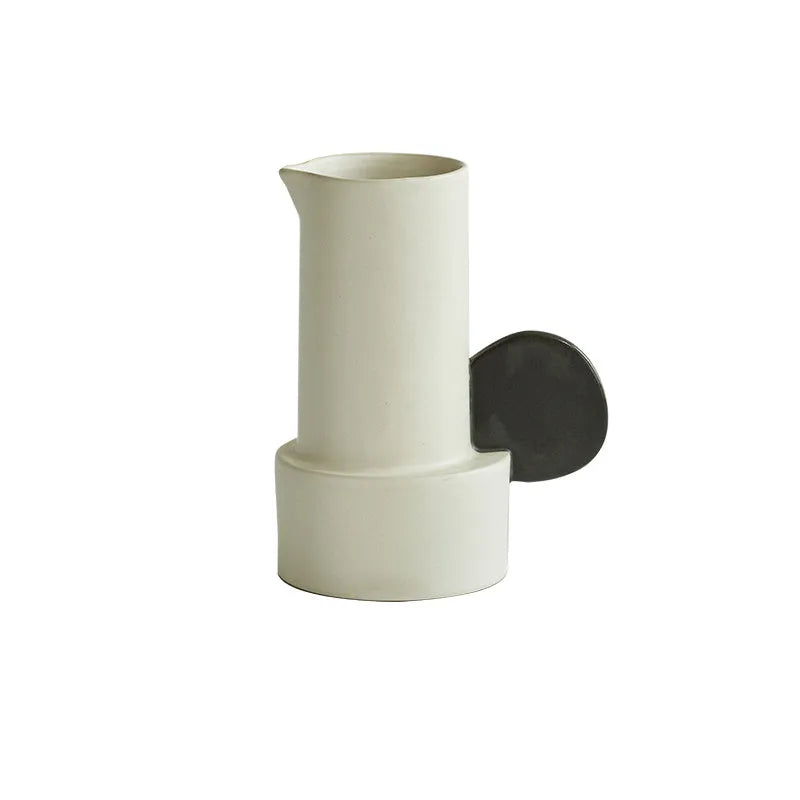 Fashion Simple Home medium ceramic vase misty moon hand-glazed finish 20cm tall on shelf