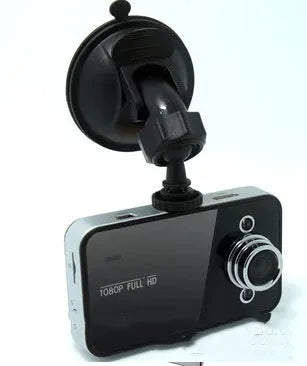 K6000 black car driving recorder with wide-angle lens and bracket for windshield mount