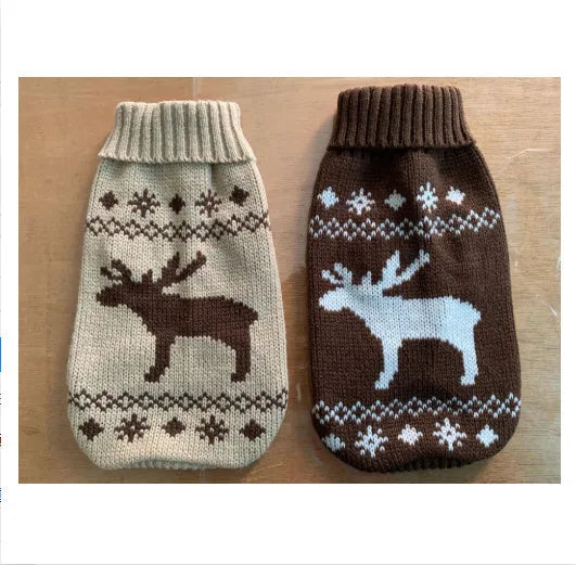 Warm acrylic dog sweater in blue diamond shape for autumn winter wear