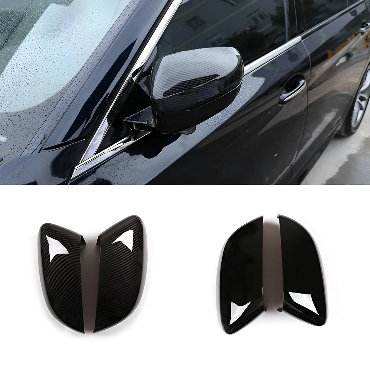 Carbon fibre pattern ABS plastic outside rear view mirror cover for 2020 BMW 5 Series 6 Series GT and 7 Series