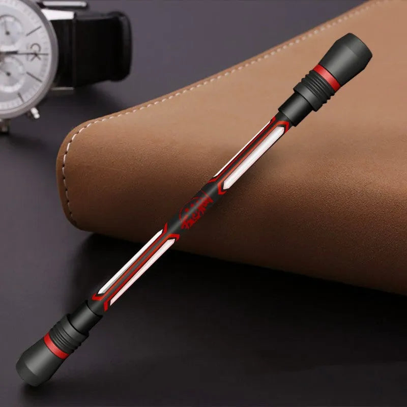 Frosted silica gel anti-slip rotating pen showing 0.35mm tip and textured grip