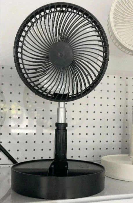 Powerful portable USB fan with adjustable airflow, long-lasting battery, and telescopic stand for indoor and outdoor use