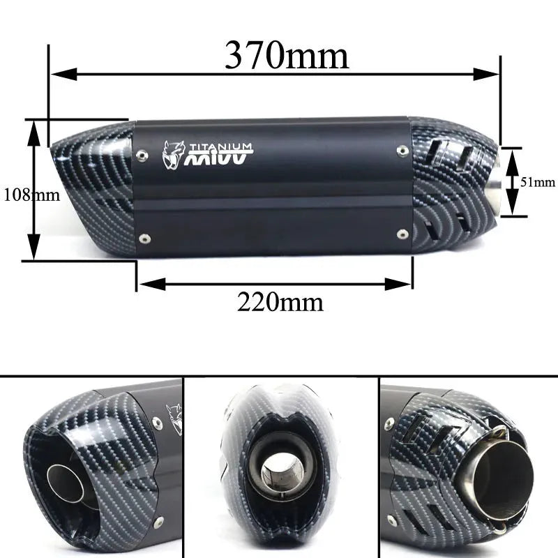 Stainless steel motorcycle exhaust pipe modification with hexagonal design and muffler