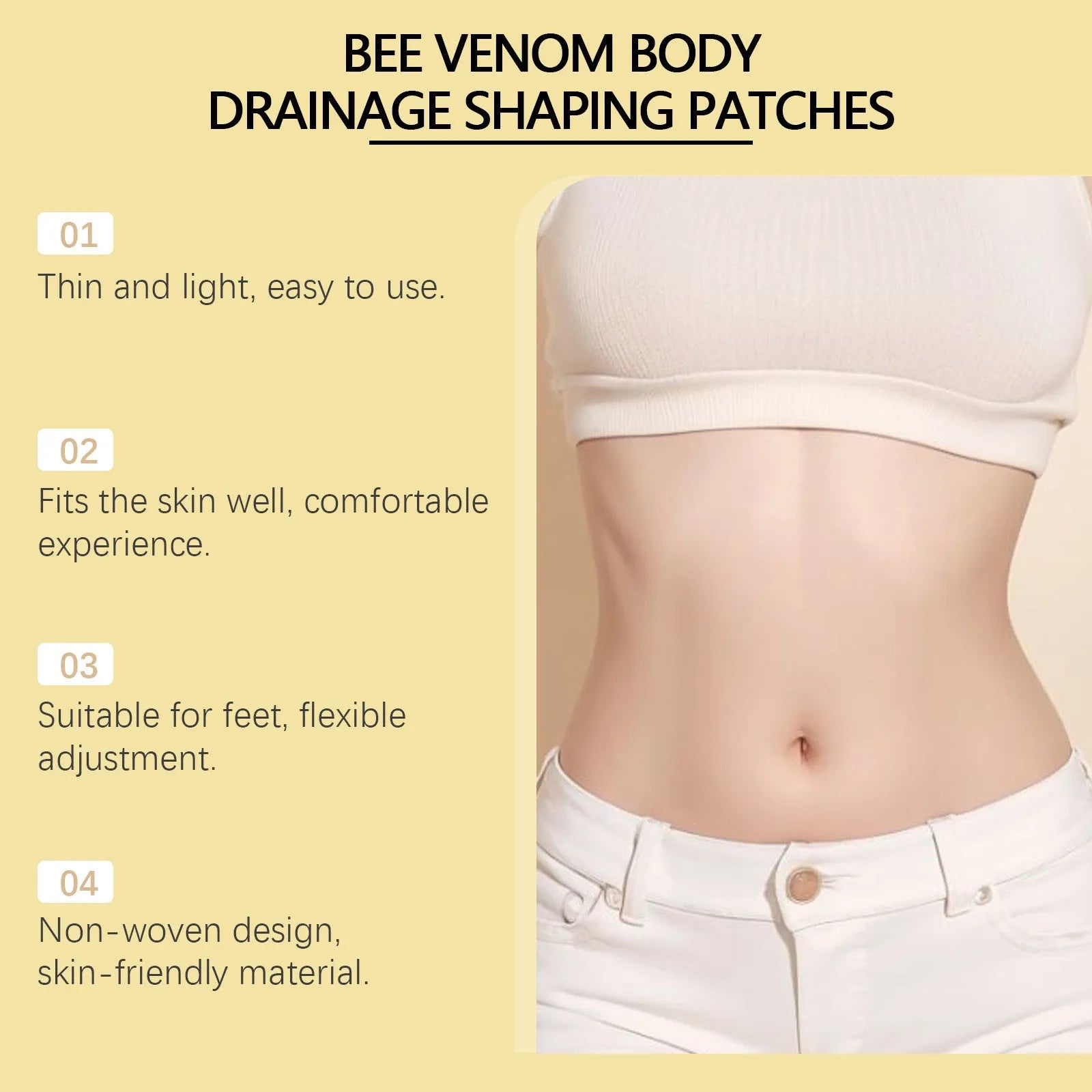 10 slimming care foot patches with bee venom and mugwort active ingredients