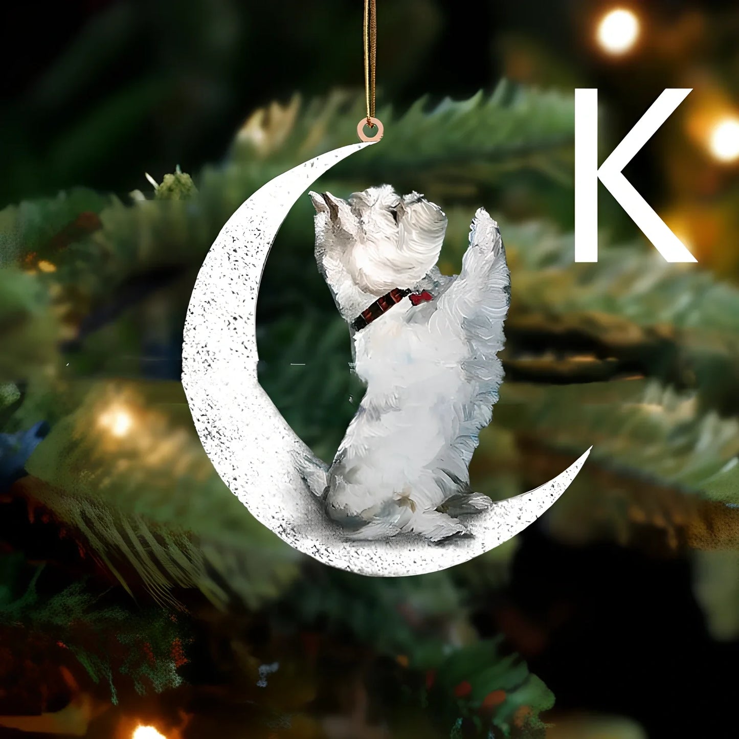 8.5cm acrylic hanging ornament with dog design in picture colour, style A labrador on clear background