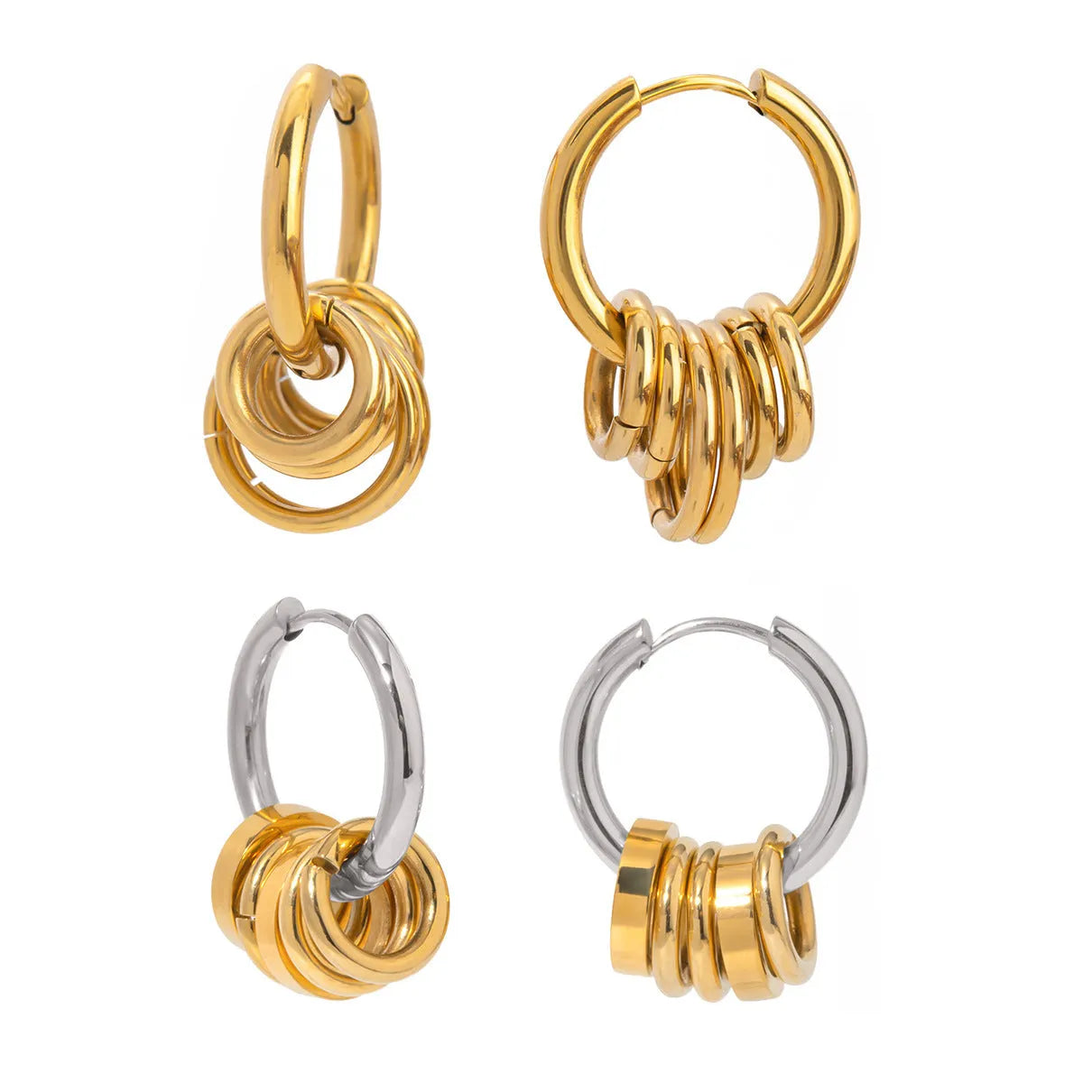 Personality brand stainless steel ins style earrings with electroplated colour finish
