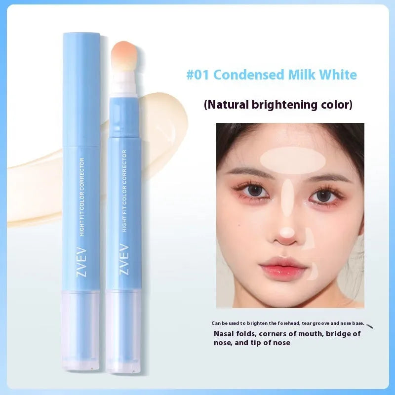 Concealer cream with sponge brush head applicator in three colour options