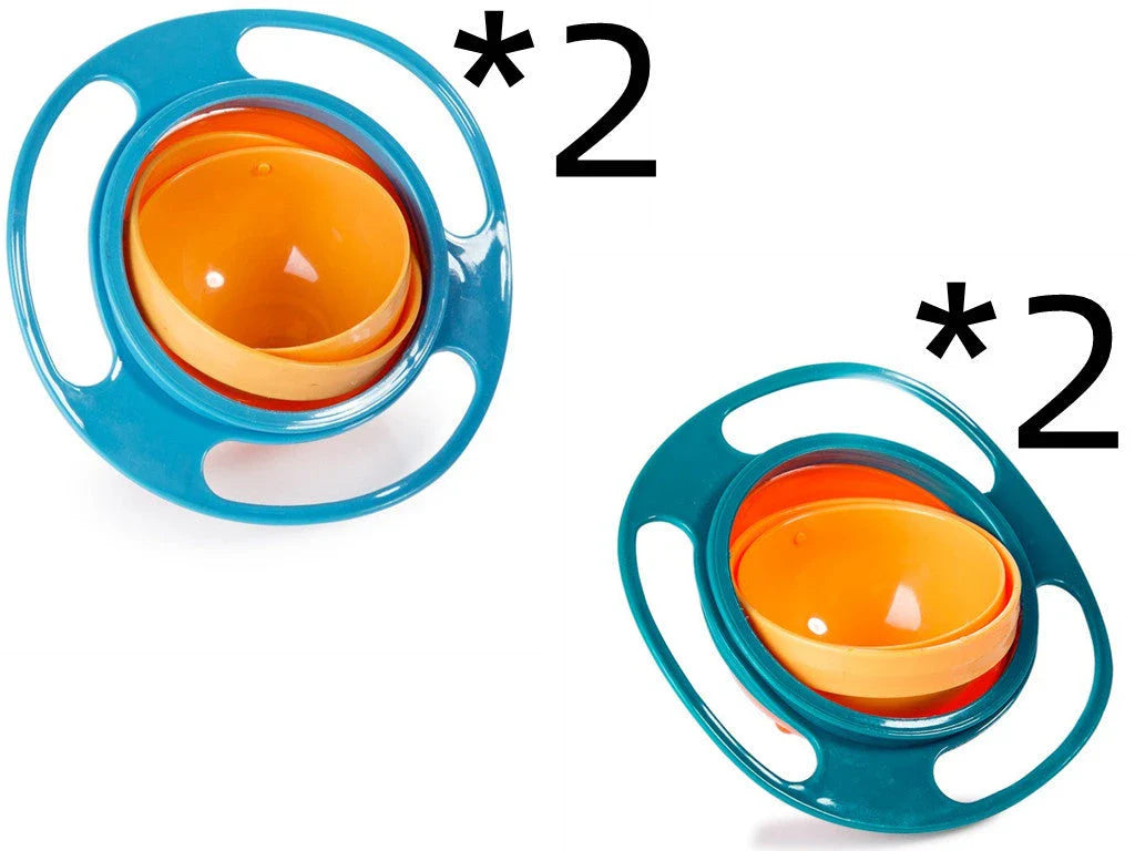 360 Rotate Universal Spill-proof Bowl for Babies in red, green, and blue
