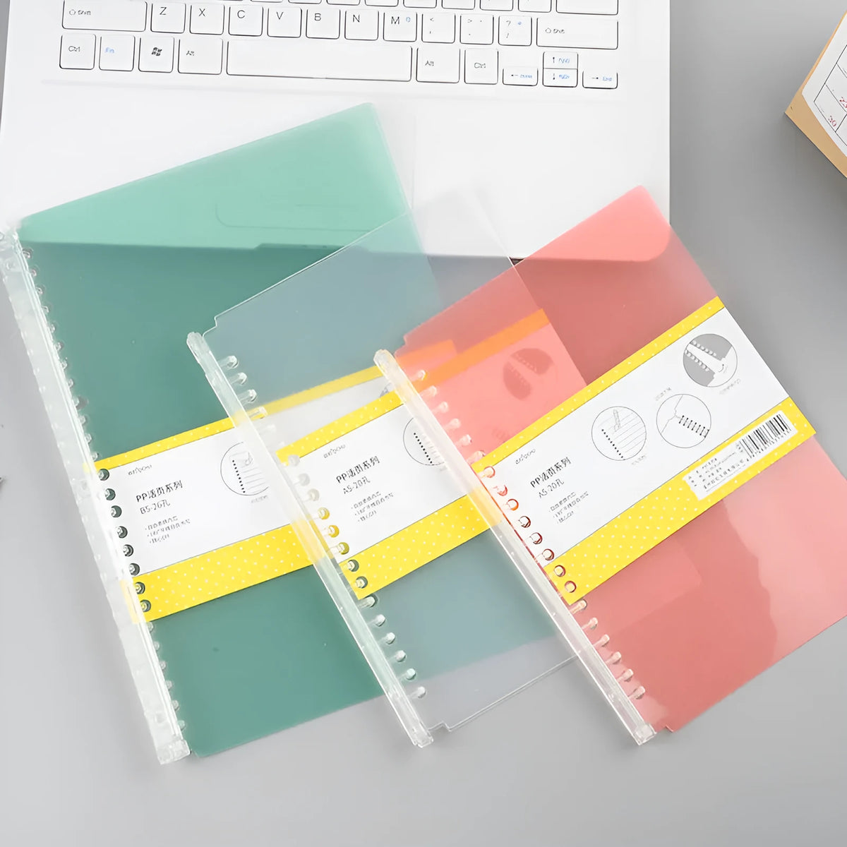 Plastic flipbook frosted cover clip in transparent colour for A5 size loose-leaf pages with PP material clip