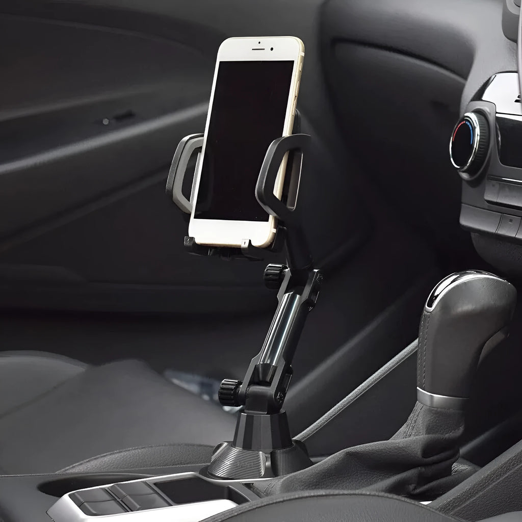 Adjustable car water cup-bit mobile phone holder with 4.5-9.5cm clamp for Apple Huawei Xiaomi
