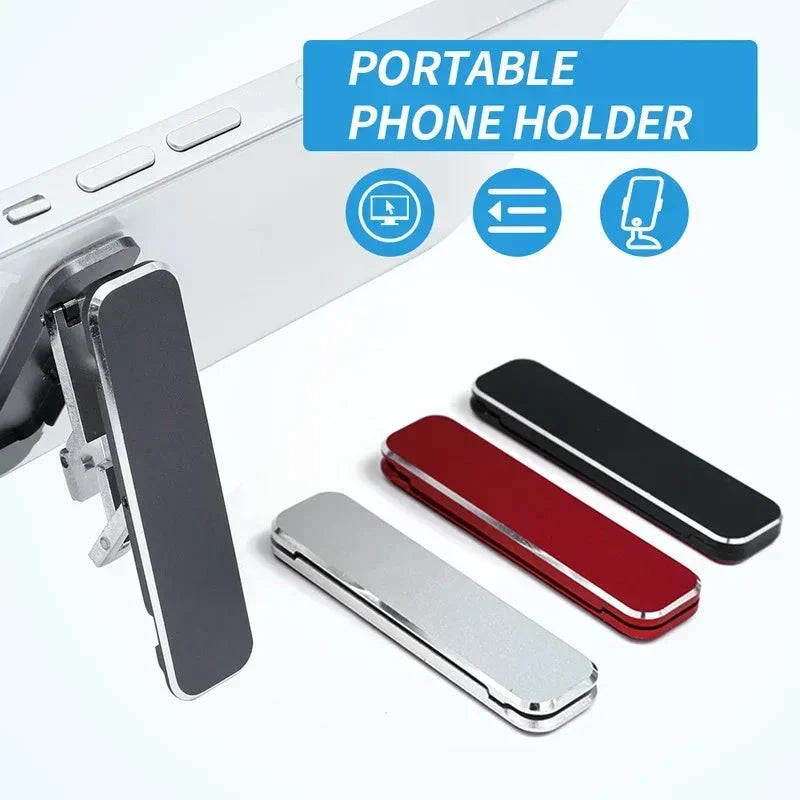Portable aluminium alloy universal phone holder with folding design for hands-free use