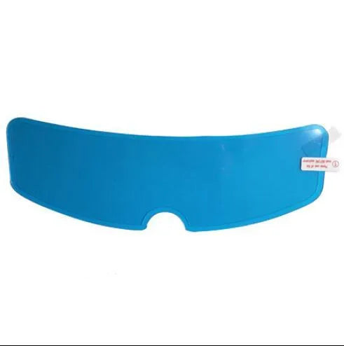 Transparent motorcycle helmet waterproof rainproof anti-fog film with nano ceramic scratch-resistant layer and blue helmet option