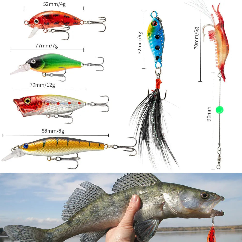 Christmas Mino bog themed metal blind box fishing set with 24 pieces including tackle and collectible figures.