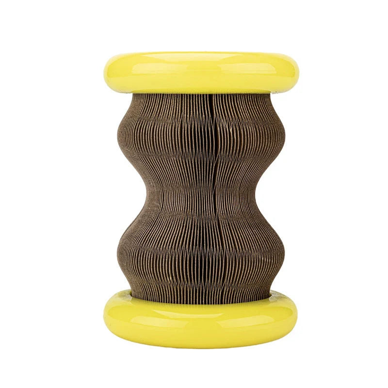 Magic Organ Corrugated Paper Wheel Cat Scratching Board with plastic pet toy