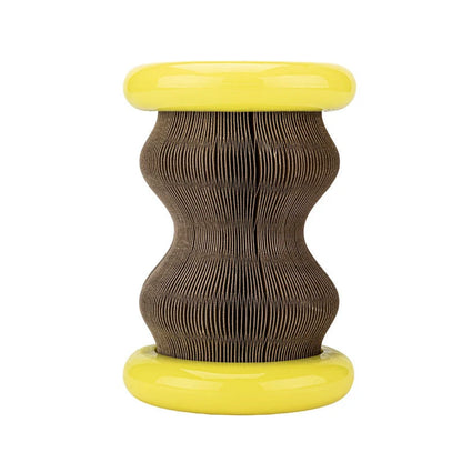 Magic Organ Corrugated Paper Wheel Cat Scratching Board with plastic pet toy