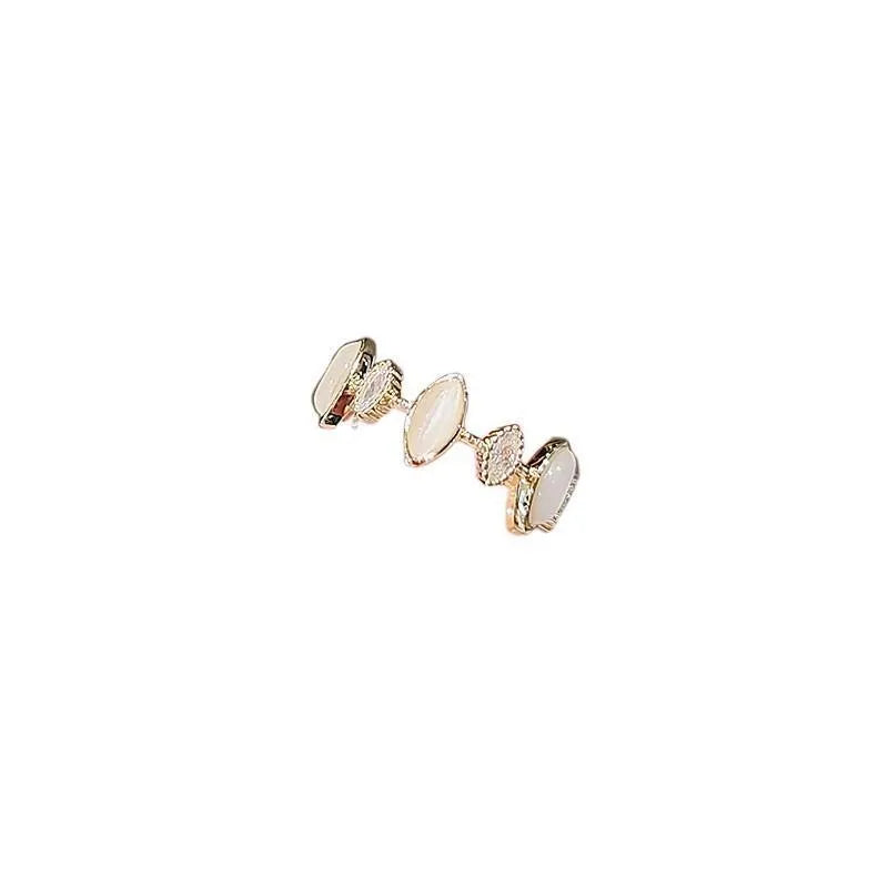 Copper geometric water drop ring for women with electroplated finish on white background